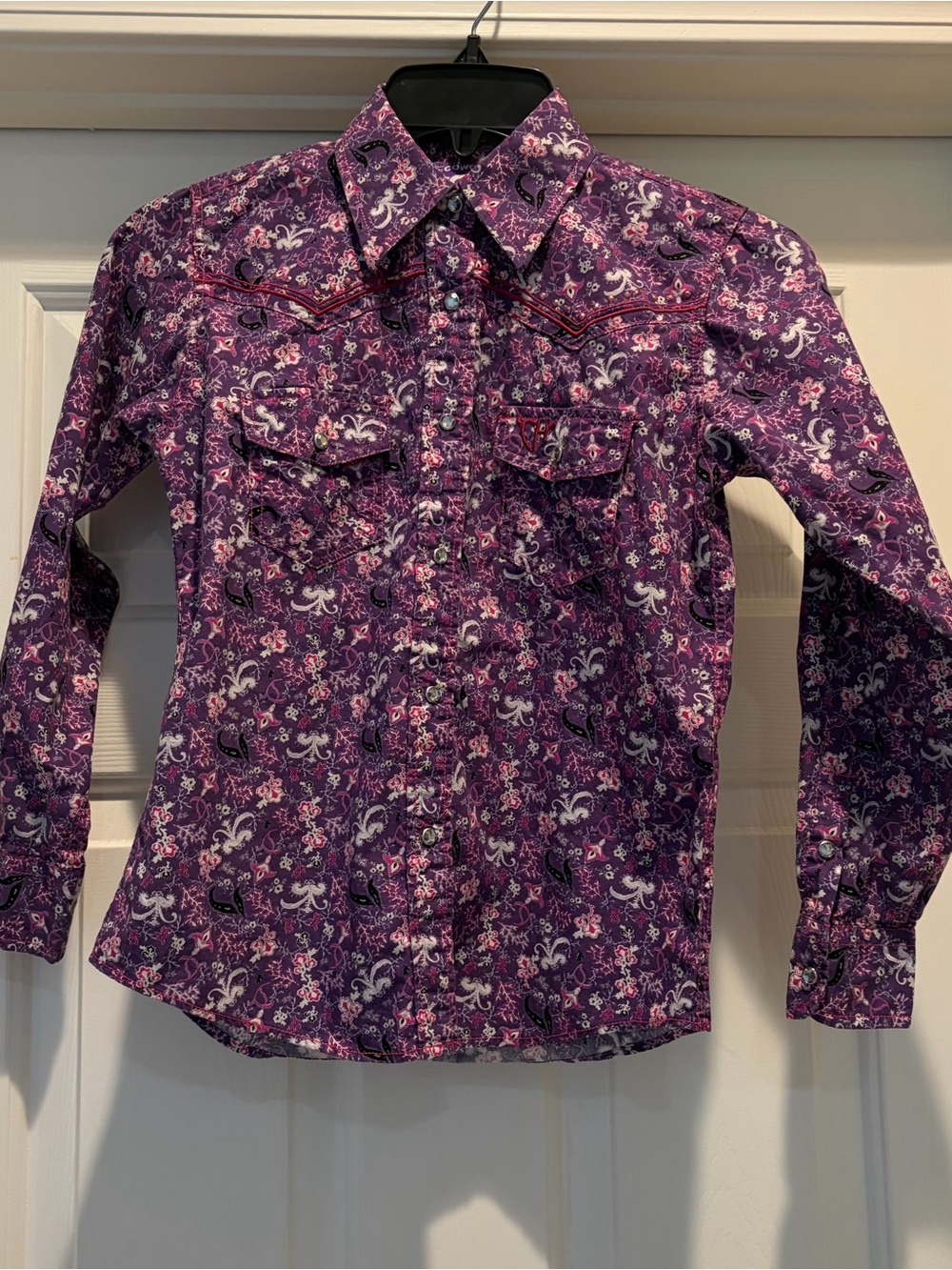 Purple Floral Western Shirt for toddler